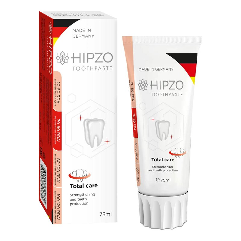 Зубная паста HIPZO Total Care укрепление и защита зубов 75 мл