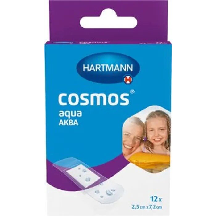 Пластырь Hartmann Cosmos aqua 2,5 см х 7,2 см 12 шт.