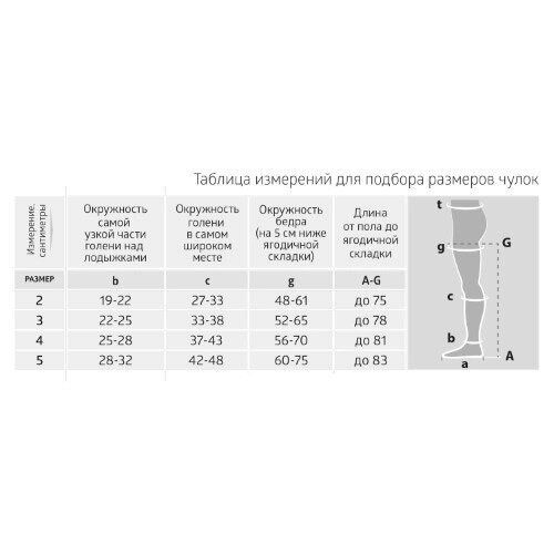 Чулки компрессионные универсальные B.well med 2 класс натуральные размер 3 jw-227