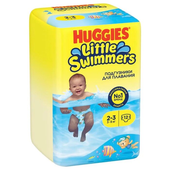 Подгузники-трусики для плавания Хаггис (Huggies) Little Swimmers размер 2-3 3-8 кг 12 шт.