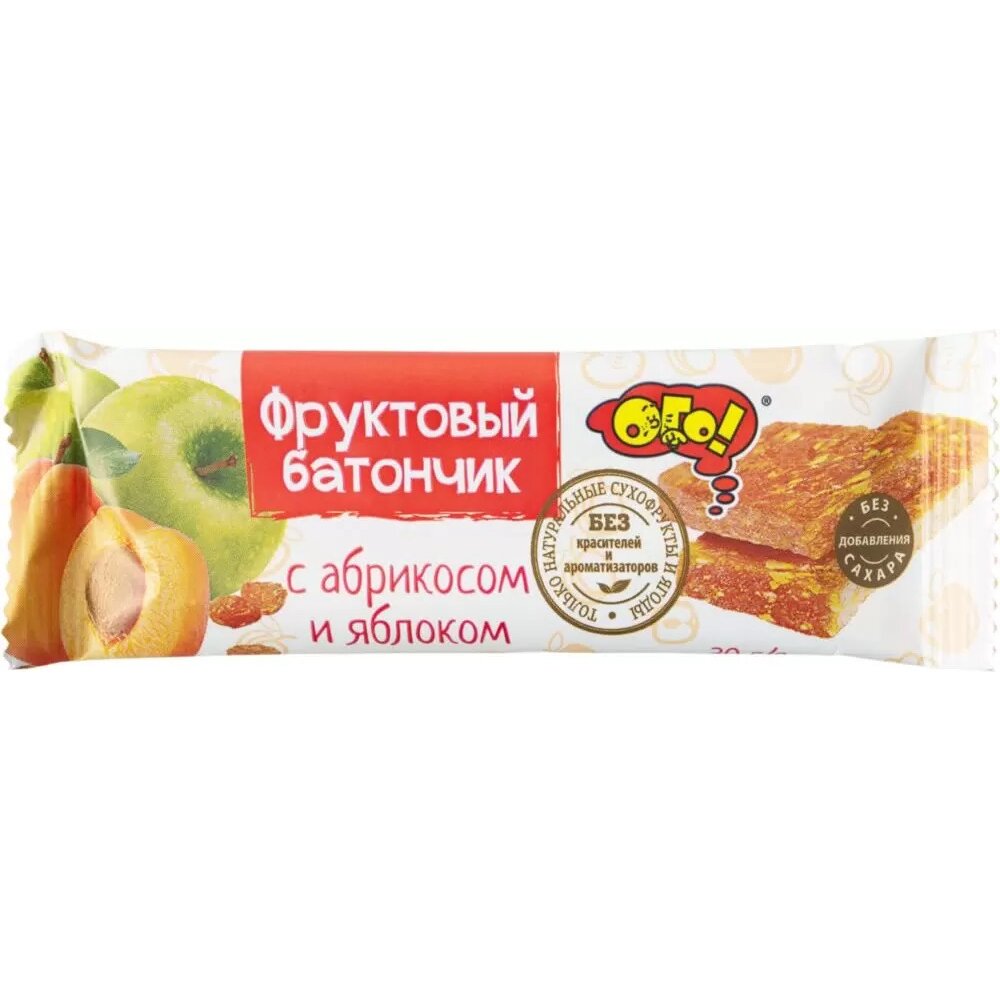 Батончик фруктовый Ого! с абрикосом и яблоком 30 г
