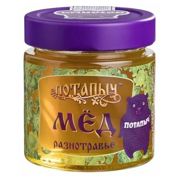 Потапычъ мед натуральный стакан/банка разнотравье 250 г