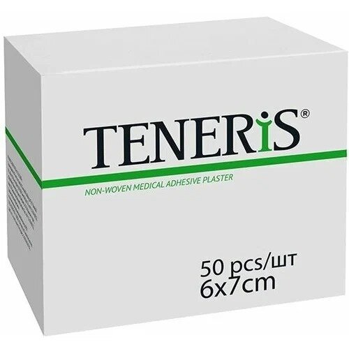 Лейкопластырь Teneris (Тенерис) T-Pore фиксирующая на нетканой основе с впитывающей подушкой из вискозы 6х7см 50 шт.