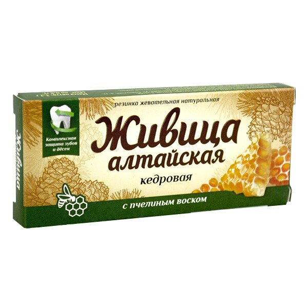 Живица Алтайская жевательная резинка кедровая с пчелиным воском 4 шт.