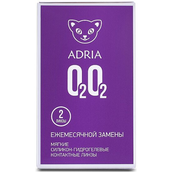Adria o2o2 линзы контактные силикон-гидрогелевые -3.75/8.6/14.2 2 шт.