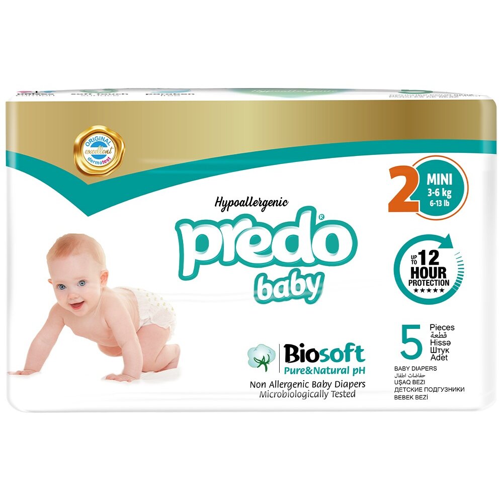 Подгузники для детей Mini Baby Predo/Предо 3-6 кг р.2 5 шт.