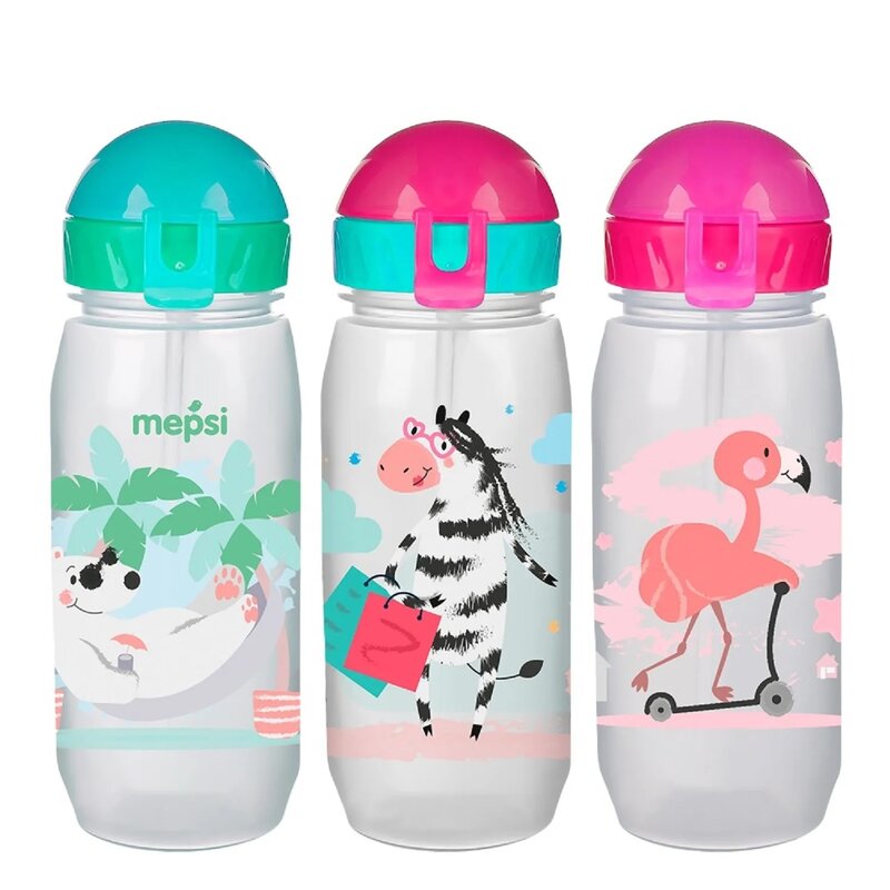 Поильник Mepsi силиконовый без ручки с трубочкой 12 мес+ 400 мл арт. 0214