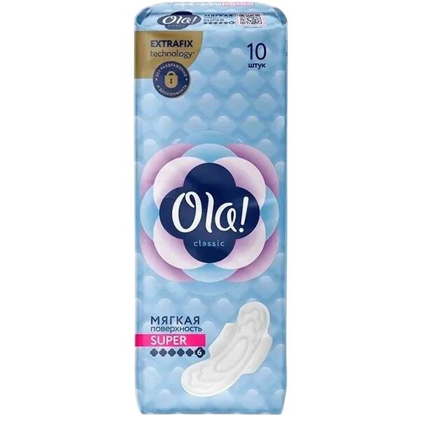 Прокладки Ола (Ola) Classic Wings Super Singles мягкая поверхность 10 шт.