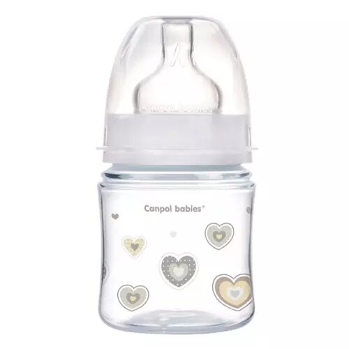 Бутылочка 0+ антиколиковая Canpol babies с широким горлышком белая 35/216 easystart newborn baby 120 мл