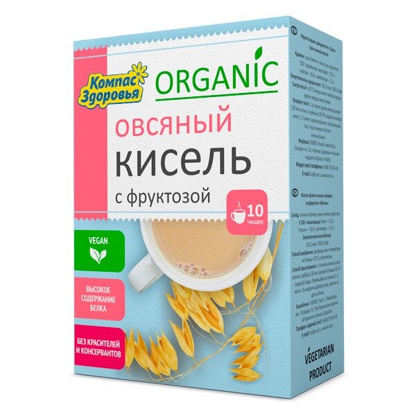 Кисель овсяно-льняной с фруктозой Компас Здоровья Овсяный 150 г