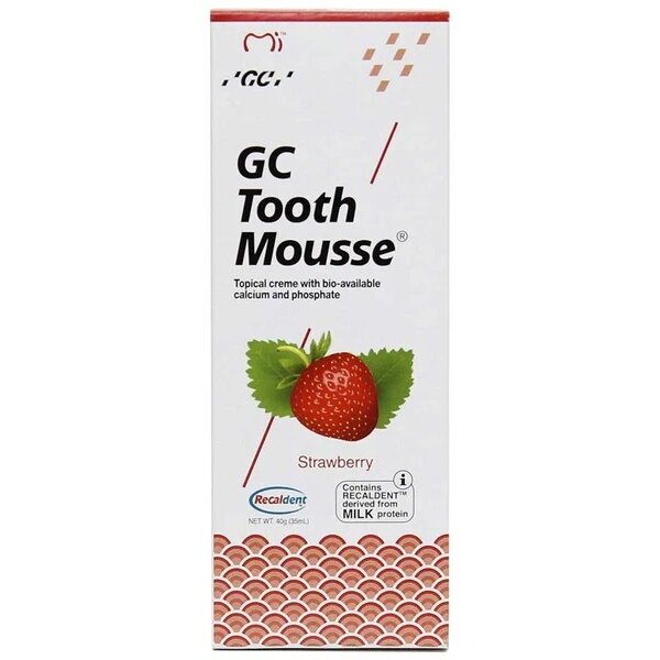 Гель для зубов реминерализующий Gc tooth mousse клубника 35 мл