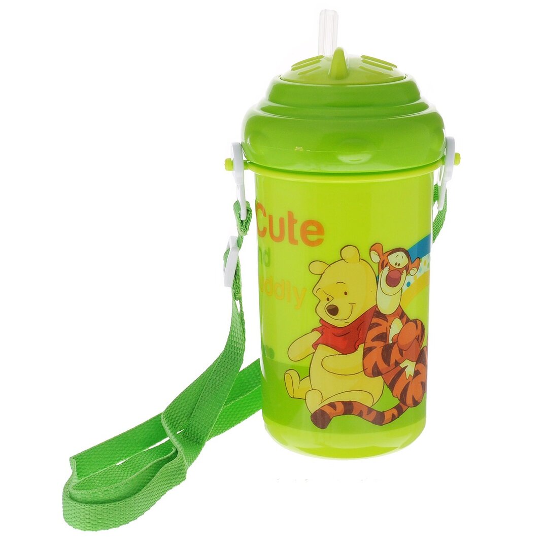 Поильник Lubby Disney Baby арт. 13601 Медвежонок Винни с трубочкой и ремешком 360 мл