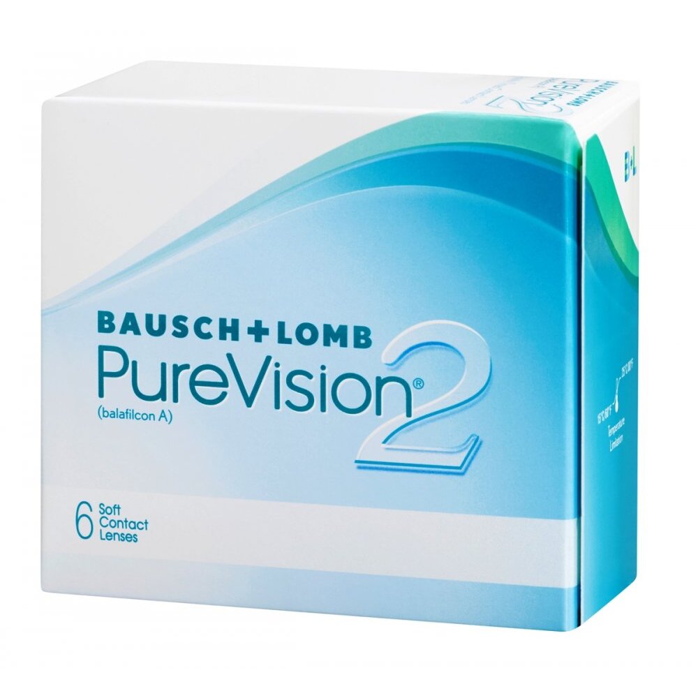 Линза контактная Pure Vision 2 BC=8,6 -1,75 6 шт.
