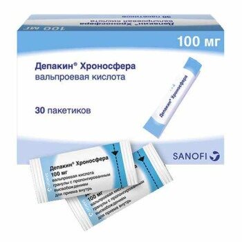 Депакин Хроносфера гранулы с пролонгированным высвобождением 100 мг пакеты 30 шт.
