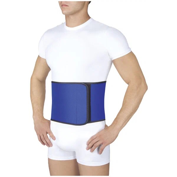 Корсет ортопедический поясничный мягкой фиксации Экотен синий размер xxl высота 21 см tom-1015