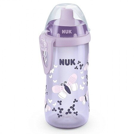 Поильник с 1 года Nuk first choice flexi cup с силиконовой трубочкой бабочка 300 мл