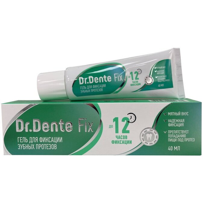 Гель для фиксации зубных протезов Dr.Dente Fix Мятный 40 мл