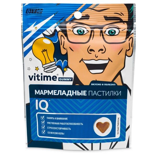 Интеллект вкус колы VITime мармеладные пастилки жевательные 5 г 15 шт.