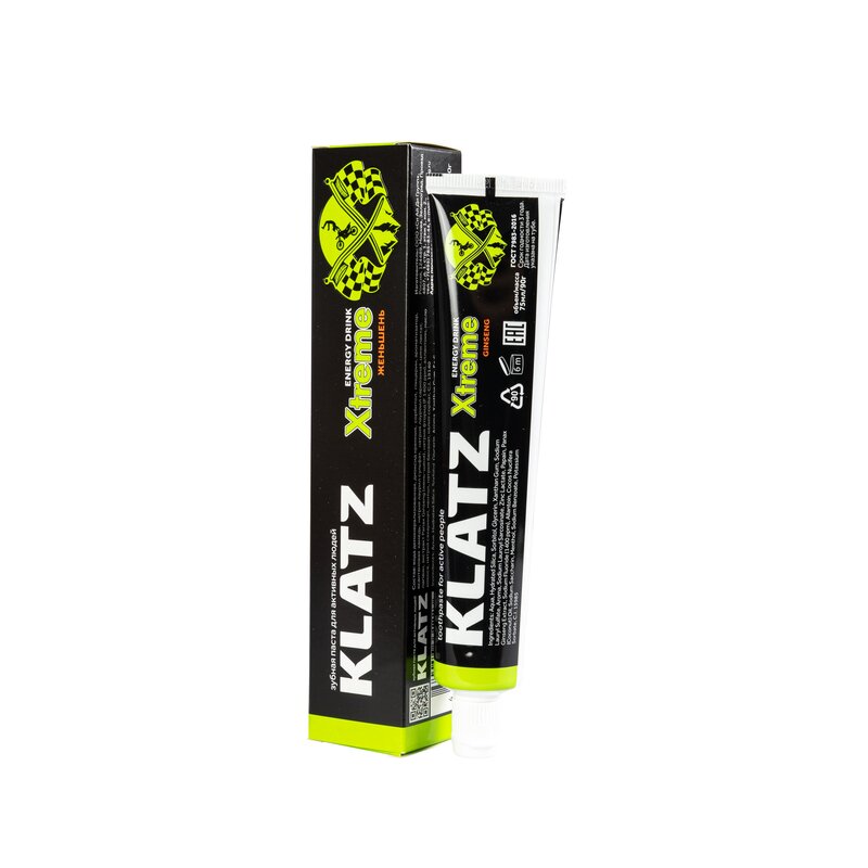 Зубная паста Klatz x-treme energy drink женьшень для активных людей 75 мл