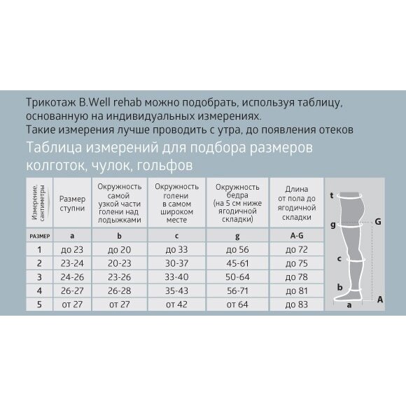 Чулки компрессионные противоэмболичеcкие B.Well Care JW-214 1 класс белые р.1