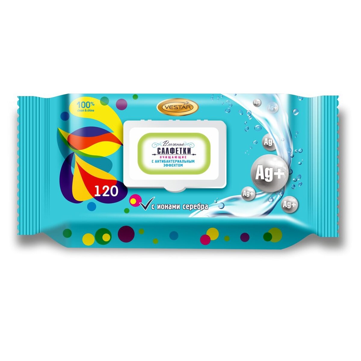 Салфетки влажные Vestar (Вестар) антибактериальные 120 шт.