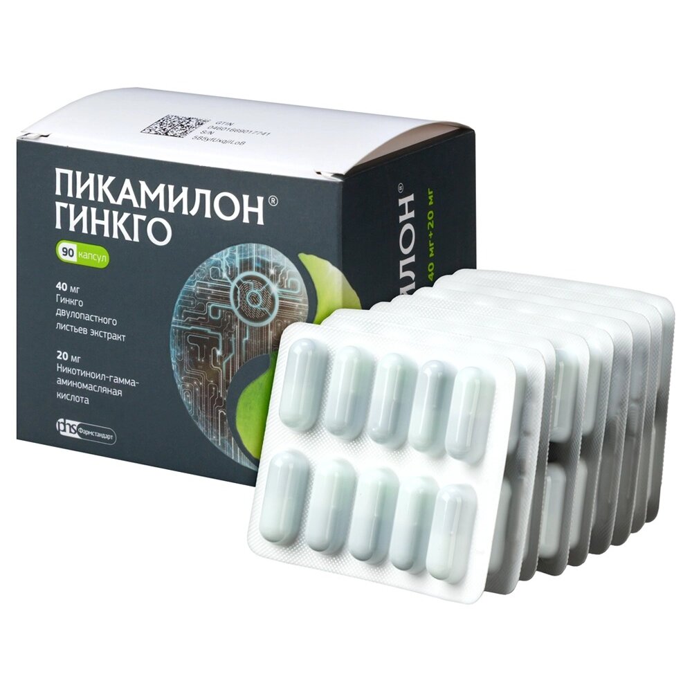 Пикамилон Гинкго капсулы 40 мг+20 мг 90 шт.