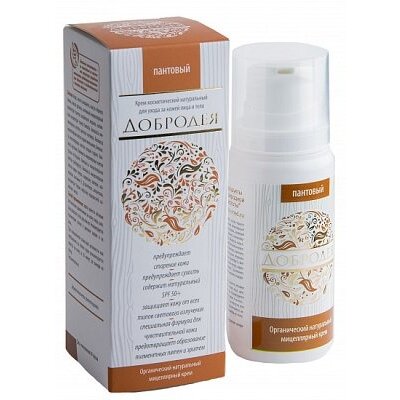 Крем Добродея Органический натуральный пантовый в мицеллярной форме 100 мл