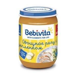 Пюре Bebivita овощное рагу с цыпленком 8 мес+ 190 г