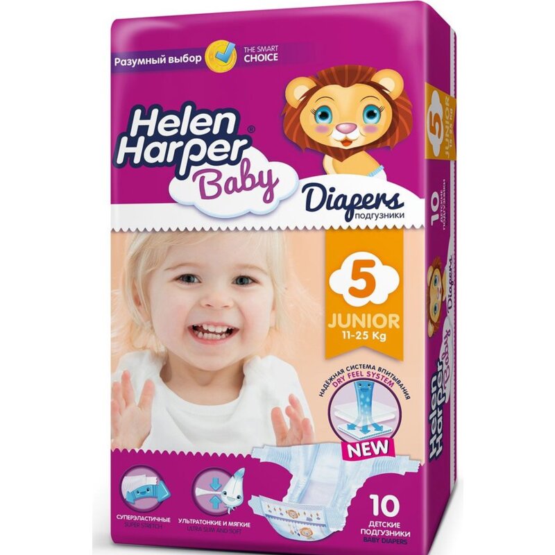 Подгузники Helen Harper Baby Diapers Junior размер 5 11-18 кг 10 шт.