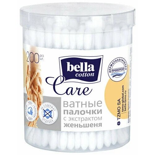 Ватные палочки Bella Cotton с экстрактом женьшеня 200 шт.