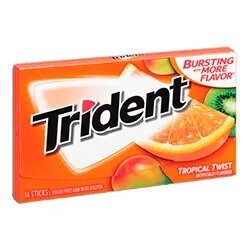 Жевательная резинка Trident tropical twist тропические фрукты 14 шт.