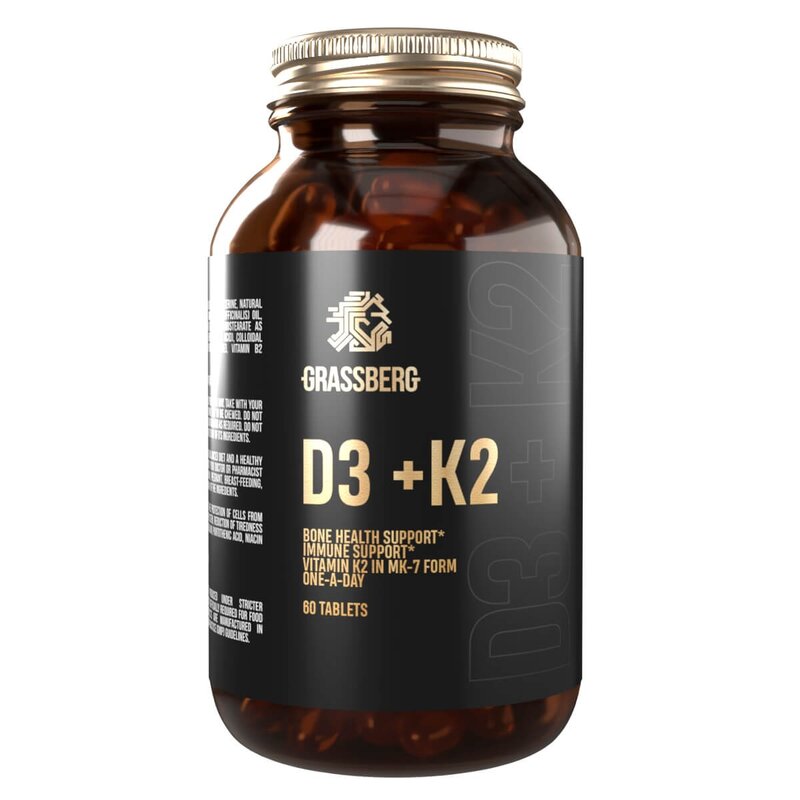 Витамин D3+К2 Грассберг (Grassberg) таблетки 2000 МЕ+18 мкг 60 шт.