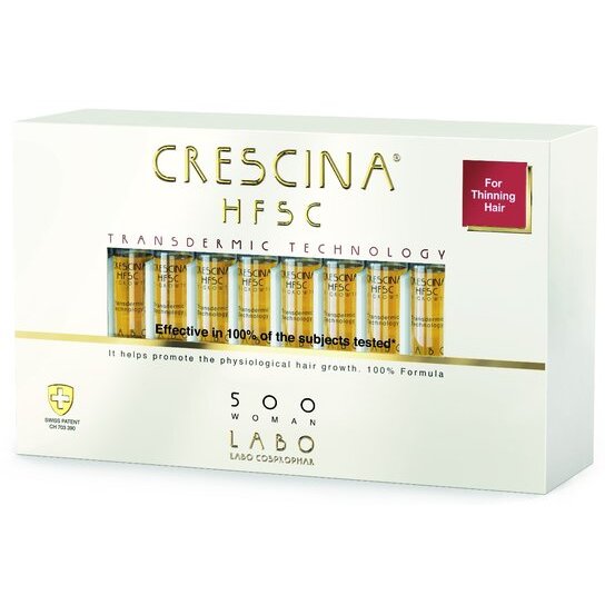 Crescina трансдермик hfsc 500 лосьон женский для волос для возобновления роста 3.5мл ампулы 20 шт. re-growth hfsc