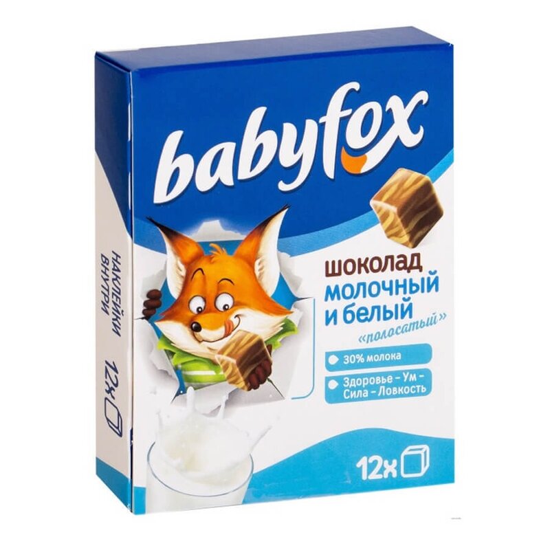 Babyfox шоколад детский полосатый белый 90 г