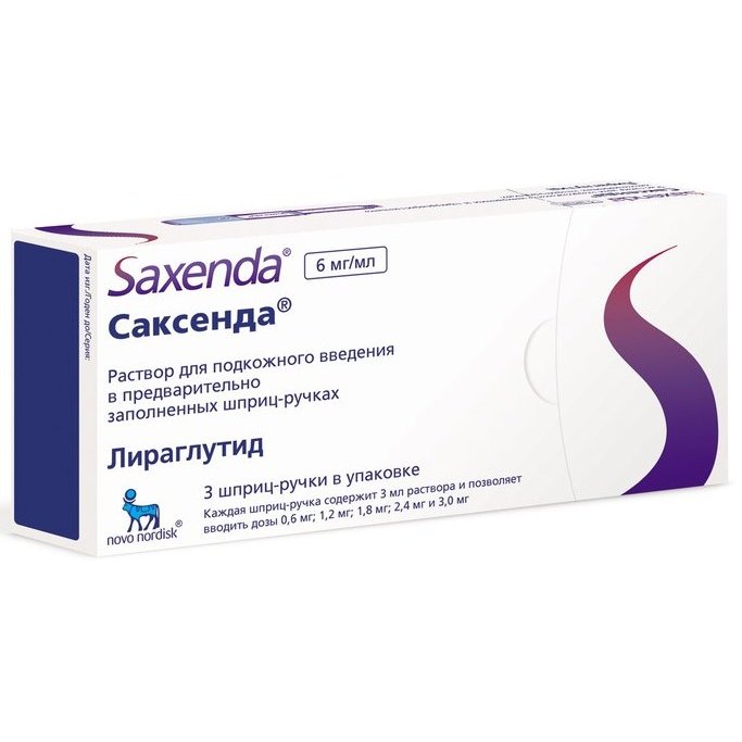 Саксенда раствор для подкожного введения 6 мг/мл 3 мл шприц-ручка картридж 3 шт.