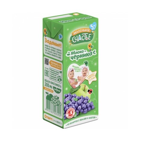 Нектар Маленькое счастье яблоко-черника 200 мл