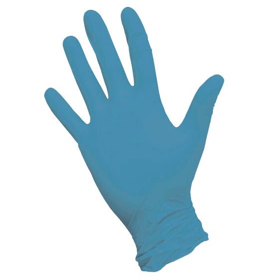 Перчатки нестерильные смотровые нитриловые текстурированные неопудренные синие размер m 50 пар