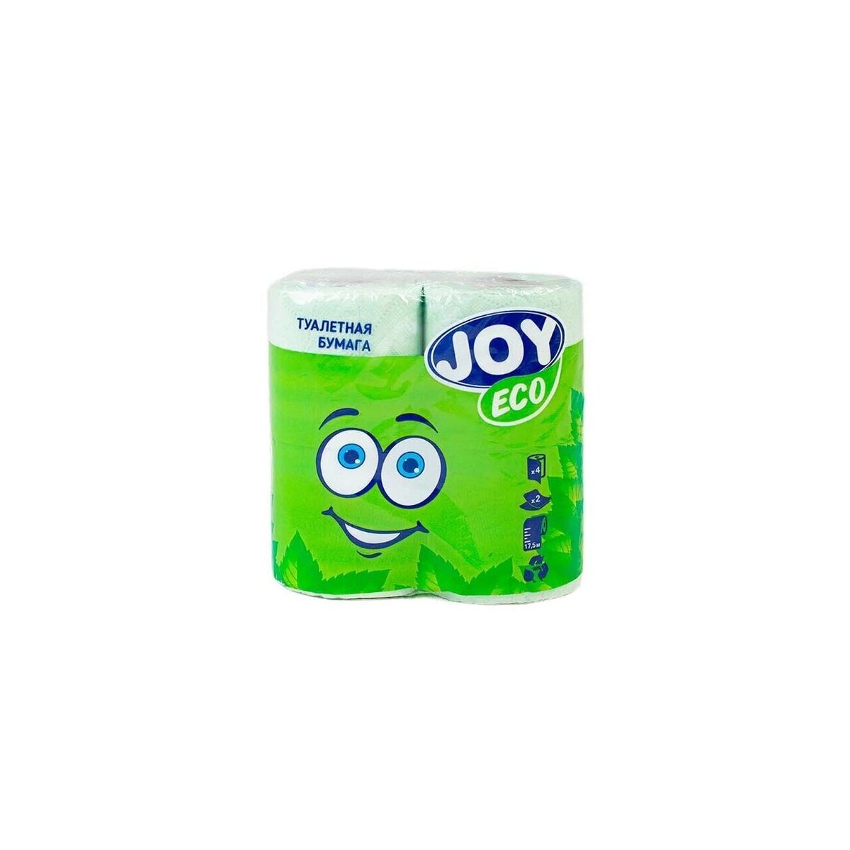 Бумага туалетная Joy Eco 2-х слойная зеленая 4 шт.