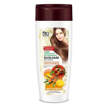 Бальзам для волос желтковый Фитокосметик с маслом облепихи и молочными протеинами для окрашенных волос 270 мл