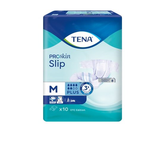 Подгузники дышащие TENA Slip Plus M (талия/бедра 80-122 см) 10 шт.