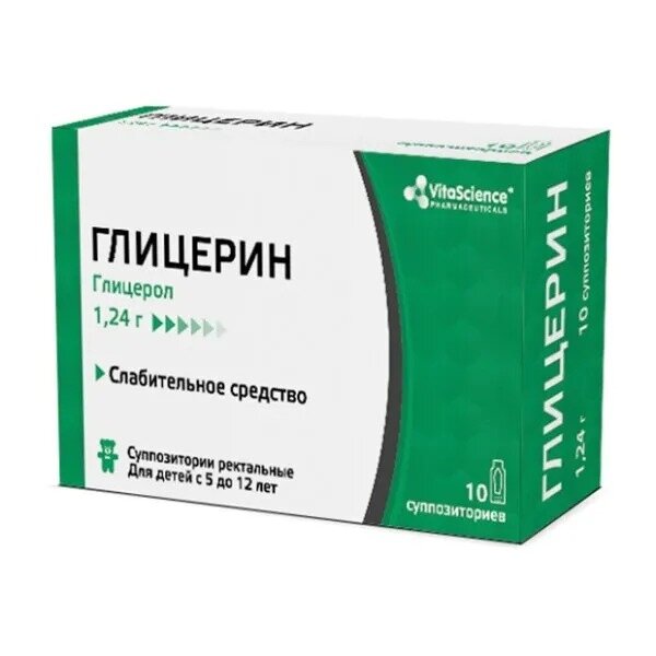 Глицерин Витасайнс (Vitascience) суппозитории ректальные 1,24 г 10 шт.