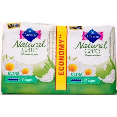 Прокладки гигиенические Либресс (Libresse) Natural Care Ultra Super 18 шт.