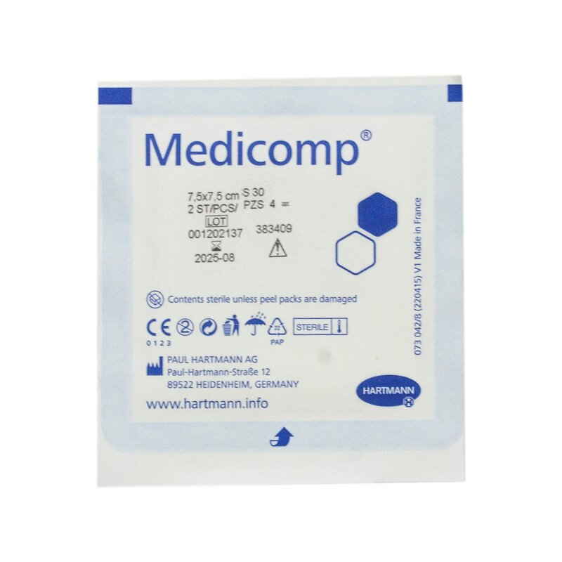 Салфетки Hartmann Medicomp стерильные 7,5х7,5 см 2 шт.