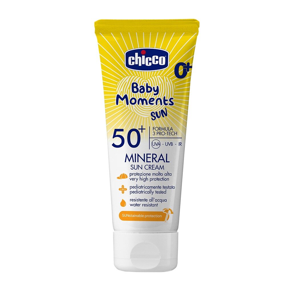 Крем минеральный солнцезащитный Chicco Baby Moments Sun 0+ SPF50+ 75 мл