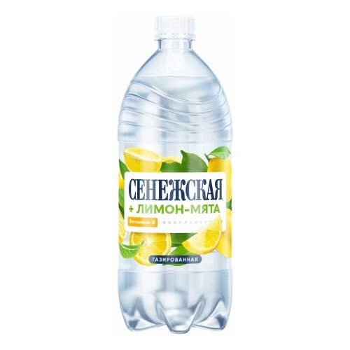 Вода питьевая газированная Сенежская плюс Мята и лимон 1 л