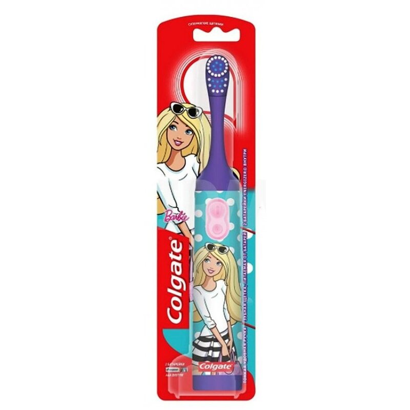 Colgate щетка зубная для детей электрическая супермягкие щетинки barbie