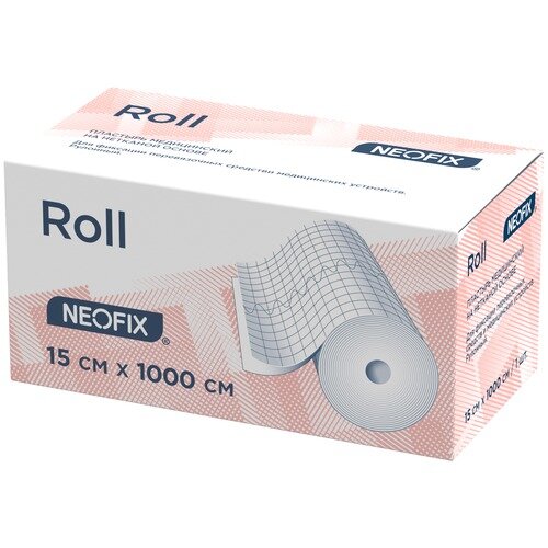 Пластырь фиксирующий нестерильный Neofix Roll на нетканой основе белый 15x1000 см