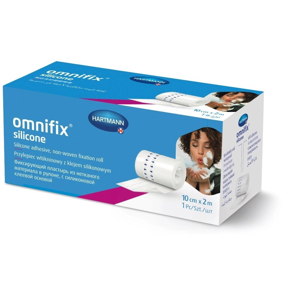 Пластырь Omnifix Silicone фиксирующий из нетканого материала в рулоне 10 см x 2 м