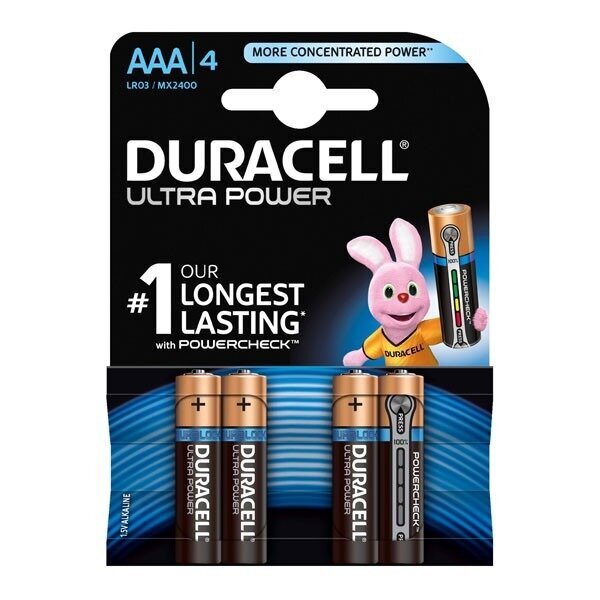 Duracell батарейка ultra power aaa 4 шт.