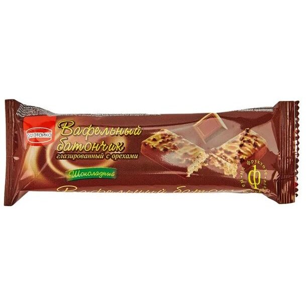Вафли Рототайка на фруктозе глазированные шоколадные орехи 38 г